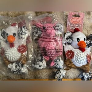 Territory Chicken Dog Toy Set bundle of 3